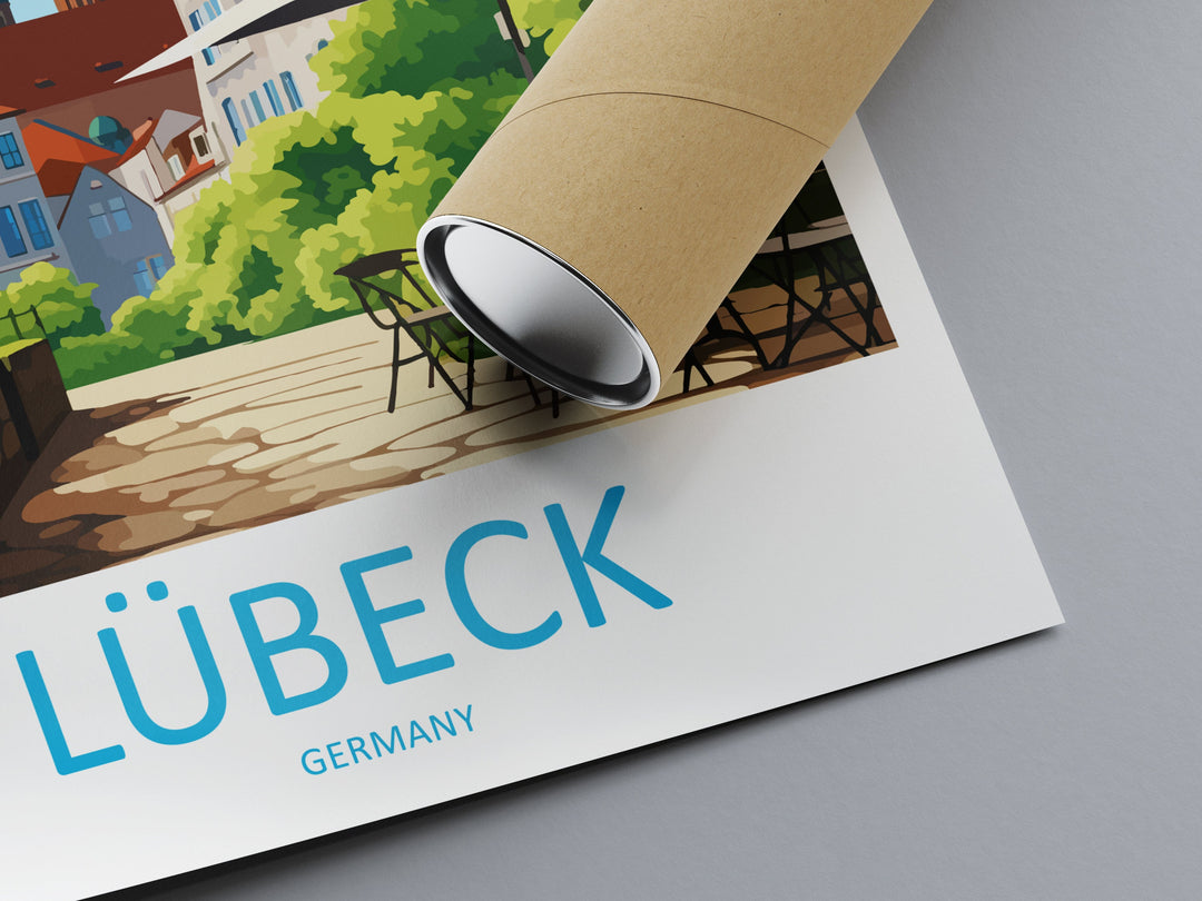 Lübeck Travel Print Wall Art Lübeck Wall Hanging Home Decoration Lübeck Gift Art Lovers Wall Art Print Art Lübeck Germany Poster