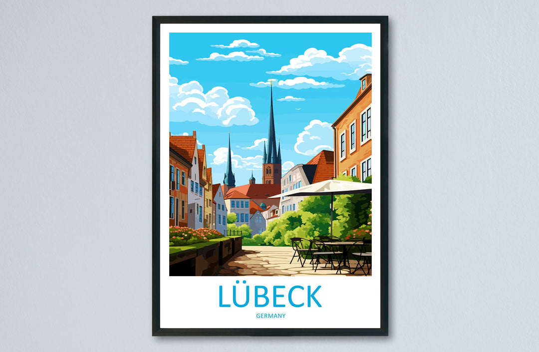 Lübeck Travel Print Wall Art Lübeck Wall Hanging Home Decoration Lübeck Gift Art Lovers Wall Art Print Art Lübeck Germany Poster