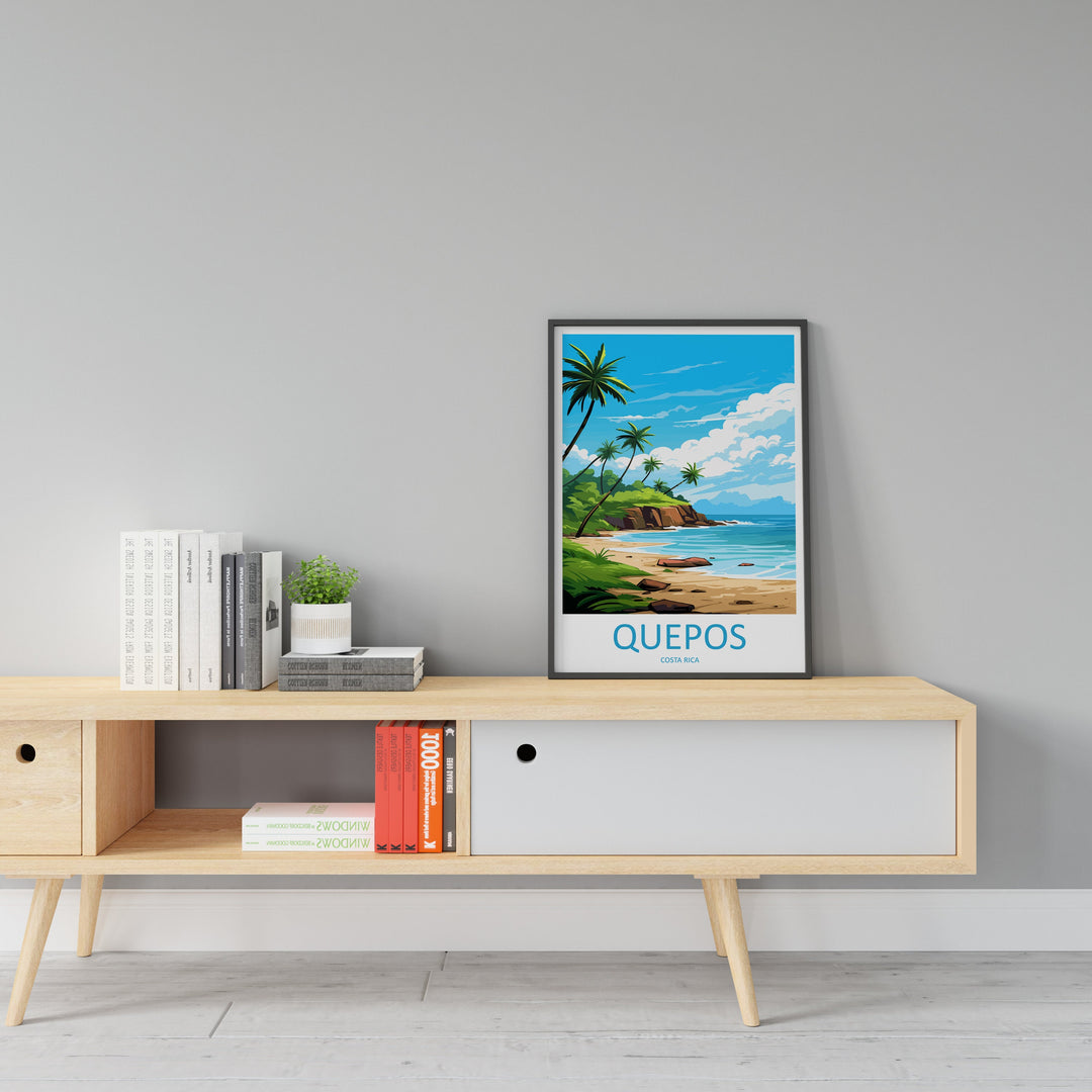 Quepos Travel Print Wall Art Quepos Wall Hanging Home Décor Quepos Gift Art Lovers Costa Rica Wall Art Costa Rica Travel Poster Art