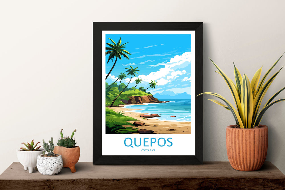 Quepos Travel Print Wall Art Quepos Wall Hanging Home Décor Quepos Gift Art Lovers Costa Rica Wall Art Costa Rica Travel Poster Art