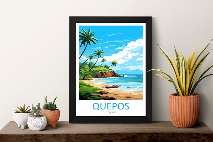 Quepos Travel Print Wall Art Quepos Wall Hanging Home Décor Quepos Gift Art Lovers Costa Rica Wall Art Costa Rica Travel Poster Art