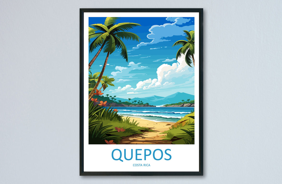 Quepos Travel Print Wall Art Quepos Wall Hanging Home Décor Quepos Gift Art Lovers Costa Rica Wall Art Costa Rica Travel Poster Art