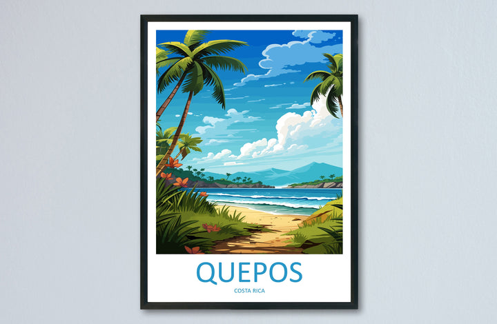 Quepos Travel Print Wall Art Quepos Wall Hanging Home Décor Quepos Gift Art Lovers Costa Rica Wall Art Costa Rica Travel Poster Art