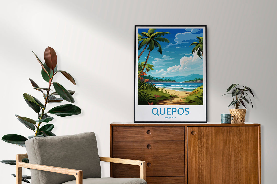 Quepos Travel Print Wall Art Quepos Wall Hanging Home Décor Quepos Gift Art Lovers Costa Rica Wall Art Costa Rica Travel Poster Art