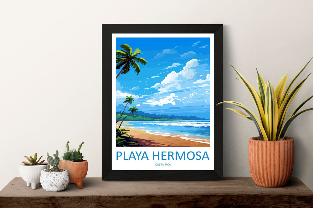 Playa Hermosa Travel Print Wall Art Playa Hermosa Wall Hanging Home Décor Playa Hermosa Gift Art Lovers Costa Rica Wall Art Costa Rica