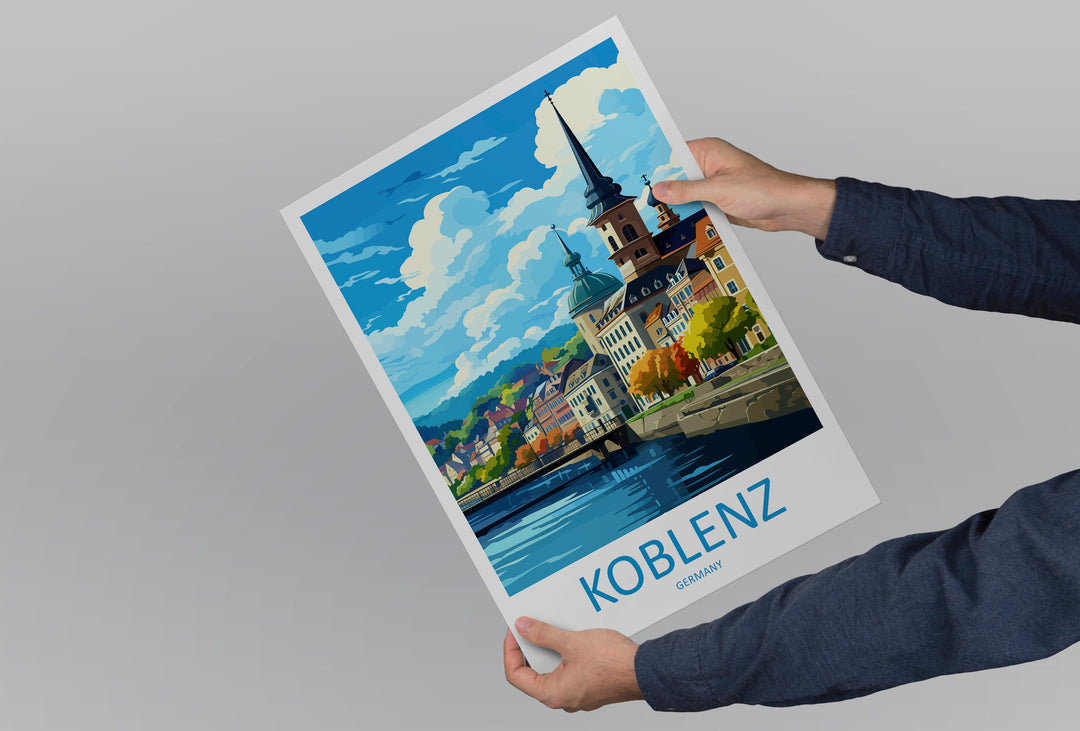 Koblenz Travel Print Wall Art Koblenz Wall Hanging Home Decoration Koblenz Gift Art Lovers Wall Art Print Art Koblenz Germany Poster