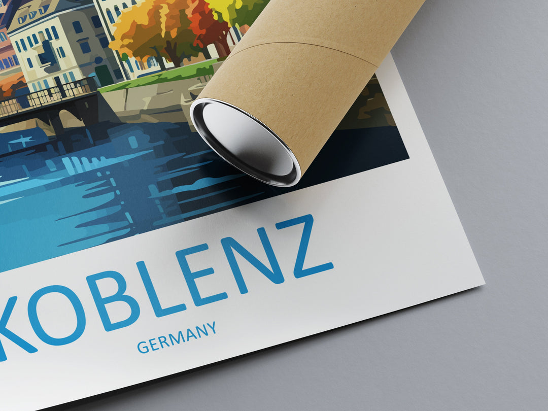 Koblenz Travel Print Wall Art Koblenz Wall Hanging Home Decoration Koblenz Gift Art Lovers Wall Art Print Art Koblenz Germany Poster
