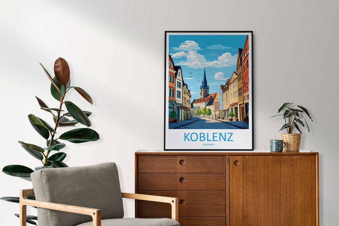 Koblenz Travel Print Wall Art Koblenz Wall Hanging Home Decoration Koblenz Gift Art Lovers Wall Art Print Art Koblenz Germany Poster