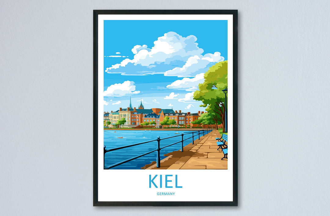 Kiel Travel Print Wall Art Kiel Wall Hanging Home Decoration Kiel Gift Art Lovers Wall Art Print Art Kiel Germany Poster