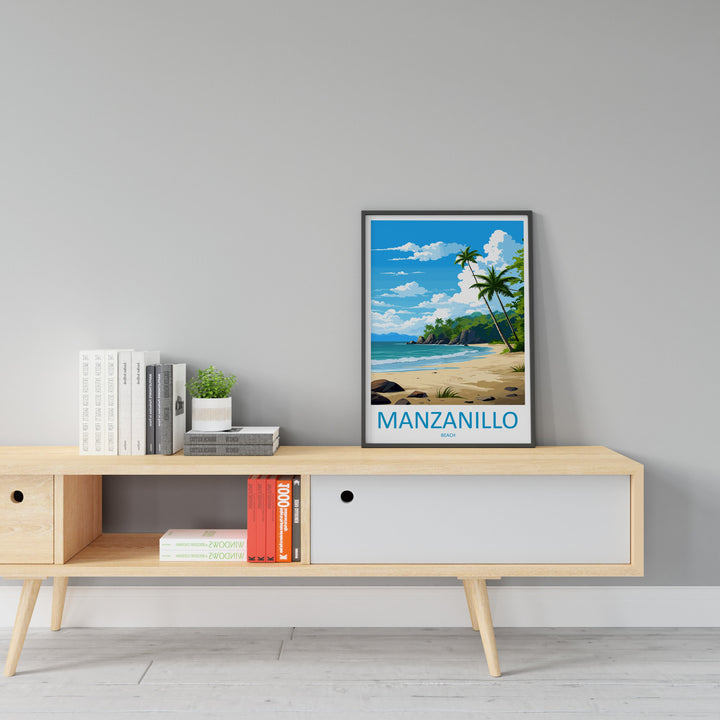 Manzanillo Beach Travel Print Wall Art Manzanillo Beach Wall Hanging Home Décor Manzanillo Beach Gift Art Costa Rica