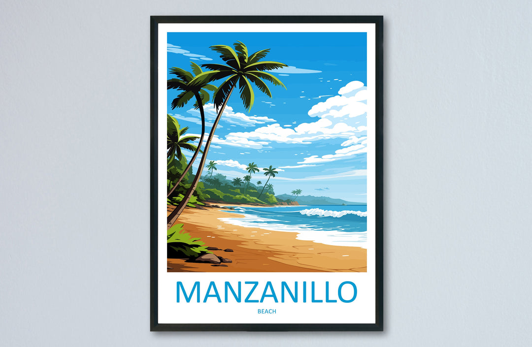 Manzanillo Beach Travel Print Wall Art Manzanillo Beach Wall Hanging Home Décor Manzanillo Beach Gift Art Costa Rica
