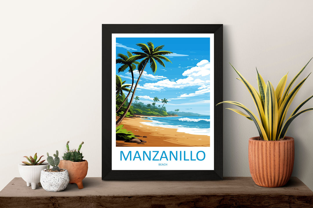 Manzanillo Beach Travel Print Wall Art Manzanillo Beach Wall Hanging Home Décor Manzanillo Beach Gift Art Costa Rica