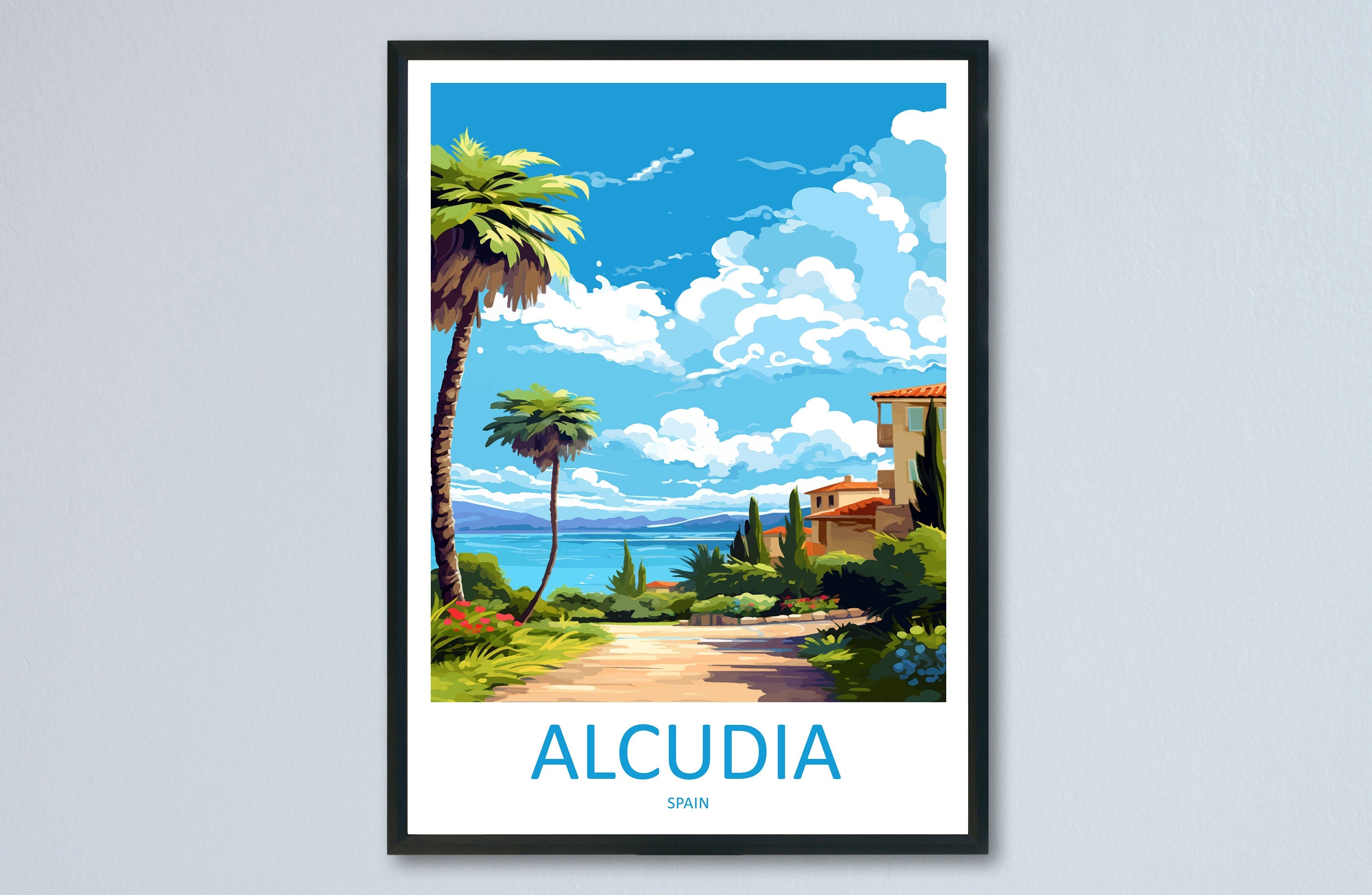 Alcudia Travel Print Wall Art Alcudia Wall Hanging Home Décor Alcudia Gift Art Lovers Spain Art Lover Gift Alcudia Spain Poster Art