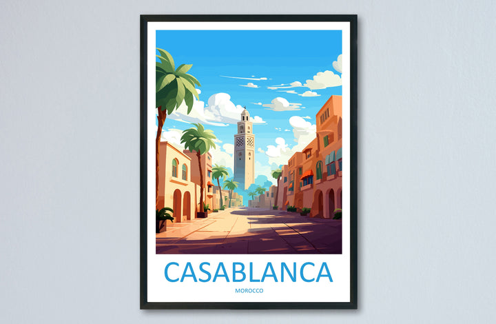 Casablanca Travel Print Wall Art Casablanca Wall Hanging Home Décor Casablanca Gift Art Lovers Morocco Art Lover Gift Wall Art Morocco Art