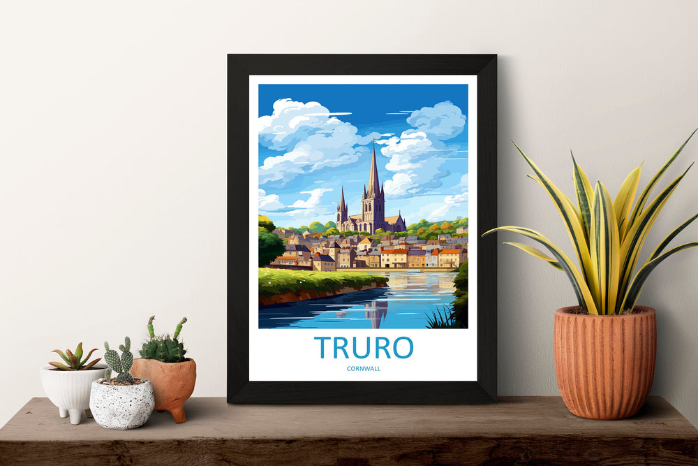 Truro Travel Print Wall Art Truro Wall Hanging Home Décor Truro Gift Art Lovers Cornwall Art Lover Gift Truro Cornwall Art Poster