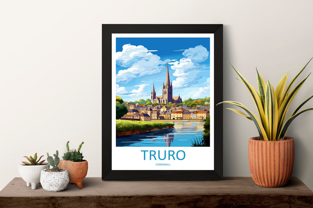 Truro Travel Print Wall Art Truro Wall Hanging Home Décor Truro Gift Art Lovers Cornwall Art Lover Gift Truro Cornwall Art Poster