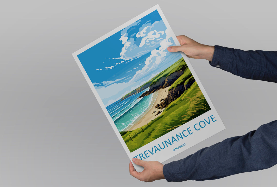 Trevaunance Cove Travel Print Wall Art Trevaunance Cove Wall Hanging Home Décor Trevaunance Cove Gift Art Lovers Cornwall Art Lover Gift