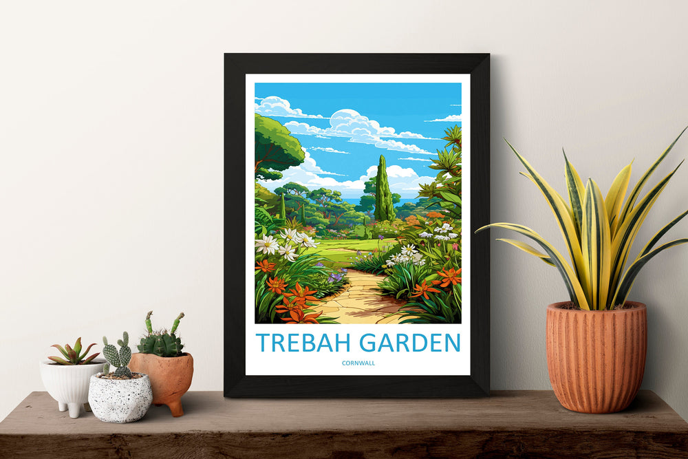 Trebah Garden Travel Print Wall Art Trebah Garden Wall Hanging Home Décor Trebah Garden Gift Art Lovers Cornwall Art Lover Gift