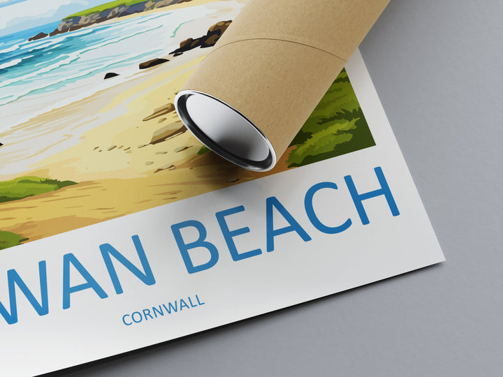 Towan Beach Travel Print Wall Art Towan Beach Wall Hanging Home Décor Towan Beach Gift Art Lovers Cornwall Art Lover Gift