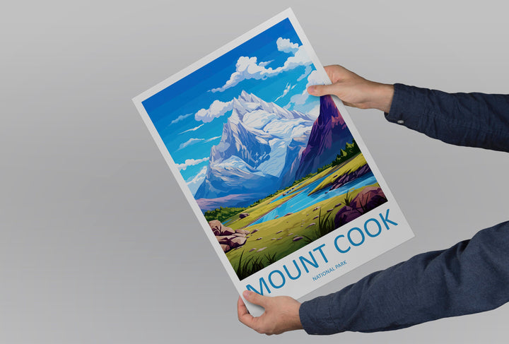 Mount Cook National Park Travel Print Wall Art Mount Cook Wall Hanging Home Décor Mount Cook Gift Art Lovers New Zealand Art Lover Gift