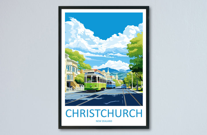 Christchurch Travel Print Wall Art Christchurch Wall Hanging Home Décor Christchurch Gift Art Lovers New Zealand Art Lover Gift
