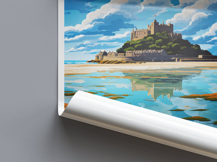 St Michaels Mount Travel Print Wall Art St Michaels Mount Wall Hanging Home Décor St Michaels Mount Gift Art Lovers Cornwall Art Lover Gift