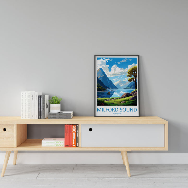 Milford Sound Travel Print Wall Art Milford Sound Wall Hanging Home Décor Milford Sound Gift Art Lovers New Zealand Art Lover Gift