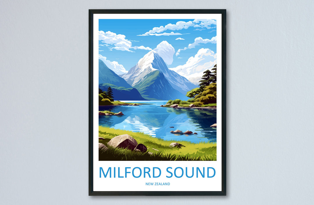 Milford Sound Travel Print Wall Art Milford Sound Wall Hanging Home Décor Milford Sound Gift Art Lovers New Zealand Art Lover Gift