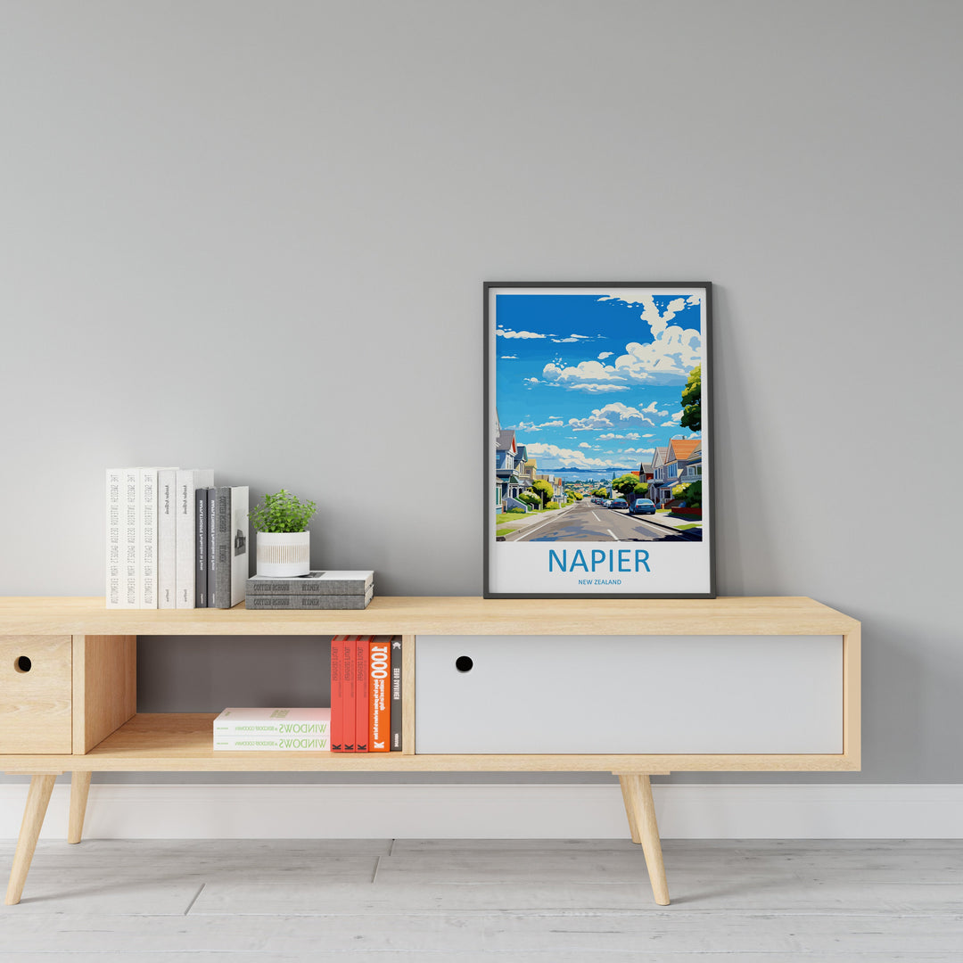 Napier Travel Print Wall Art Napier Wall Hanging Home Décor Napier Gift Art Lovers New Zealand Art Lover Gift Napier New Zealand Poster
