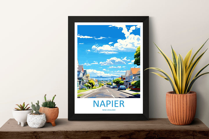 Napier Travel Print Wall Art Napier Wall Hanging Home Décor Napier Gift Art Lovers New Zealand Art Lover Gift Napier New Zealand Poster