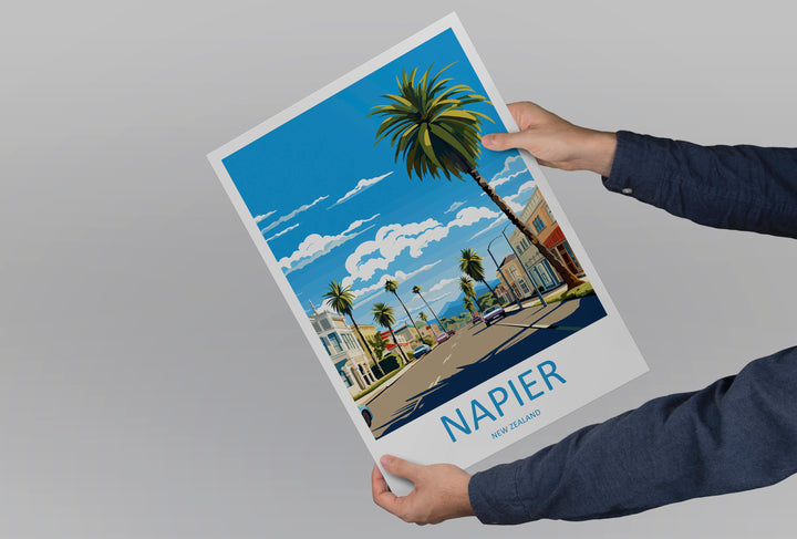 Napier Travel Print Wall Art Napier Wall Hanging Home Décor Napier Gift Art Lovers New Zealand Art Lover Gift Napier New Zealand Poster