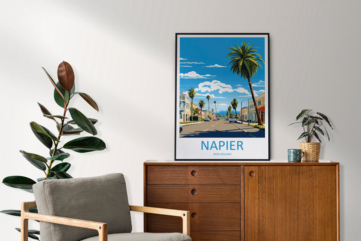 Napier Travel Print Wall Art Napier Wall Hanging Home Décor Napier Gift Art Lovers New Zealand Art Lover Gift Napier New Zealand Poster