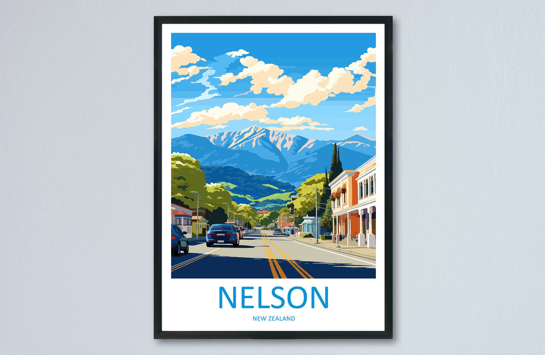 Nelson Travel Print Wall Art Nelson Wall Hanging Home Décor Nelson Gift Art Lovers New Zealand Art Lover Gift Nelson New Zealand Poster