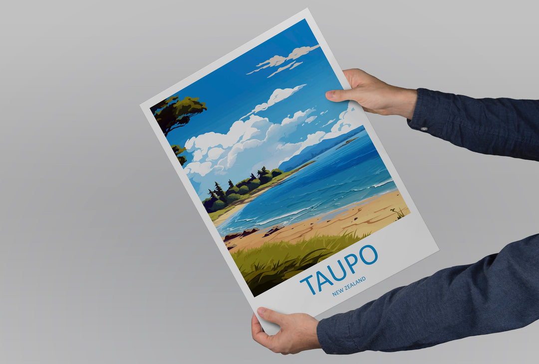 Taupo Travel Print Wall Art Taupo Wall Hanging Home Décor Taupo Gift Art Lovers New Zealand Art Lover Gift Taupo New Zealand Poster