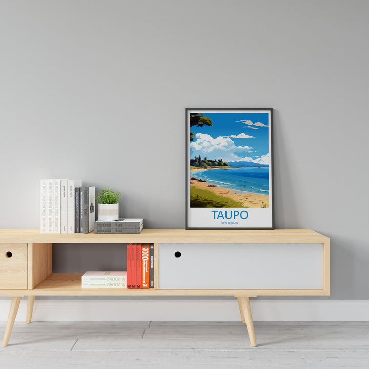 Taupo Travel Print Wall Art Taupo Wall Hanging Home Décor Taupo Gift Art Lovers New Zealand Art Lover Gift Taupo New Zealand Poster