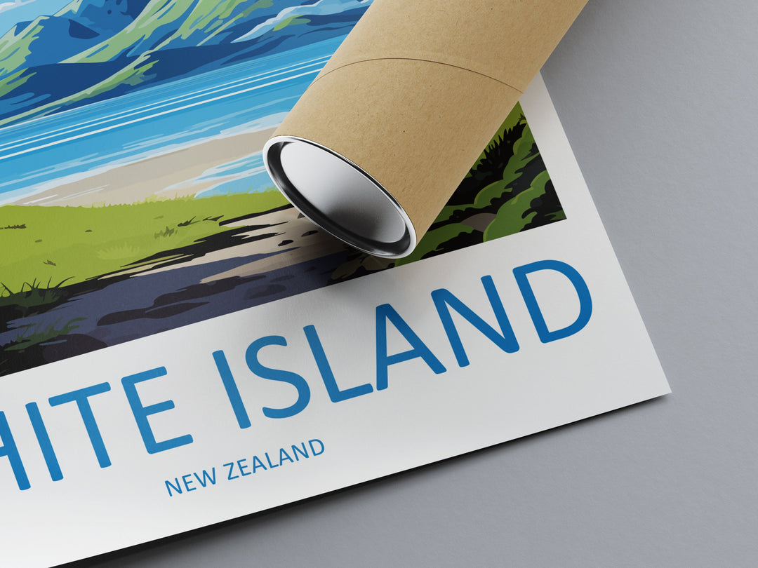 White Island Travel Print Wall Art White Island Wall Hanging Home Décor White Island Gift Art Lovers New Zealand Art Lover Gift White Island