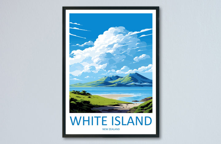 White Island Travel Print Wall Art White Island Wall Hanging Home Décor White Island Gift Art Lovers New Zealand Art Lover Gift White Island