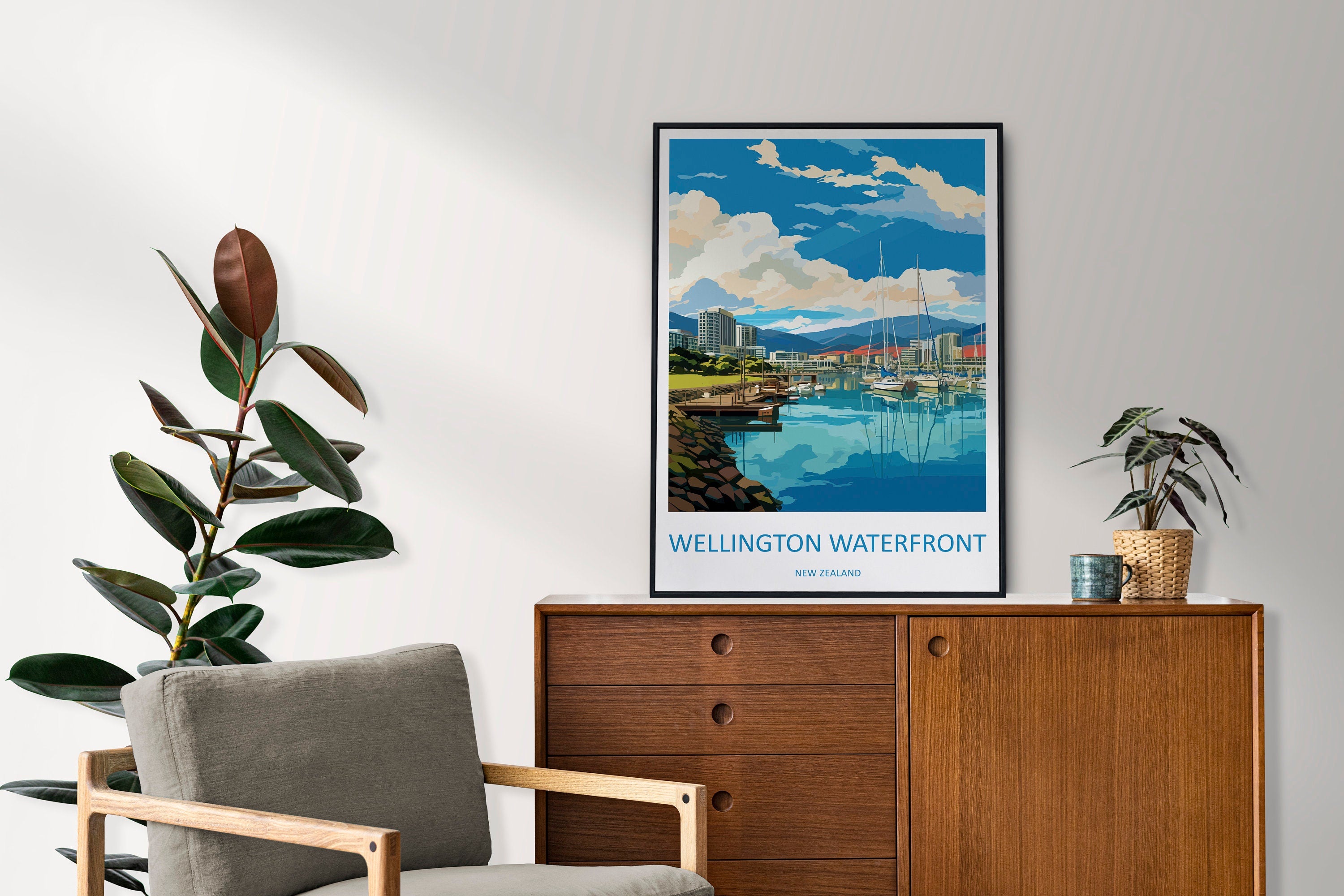 Wellington Waterfront Travel Print