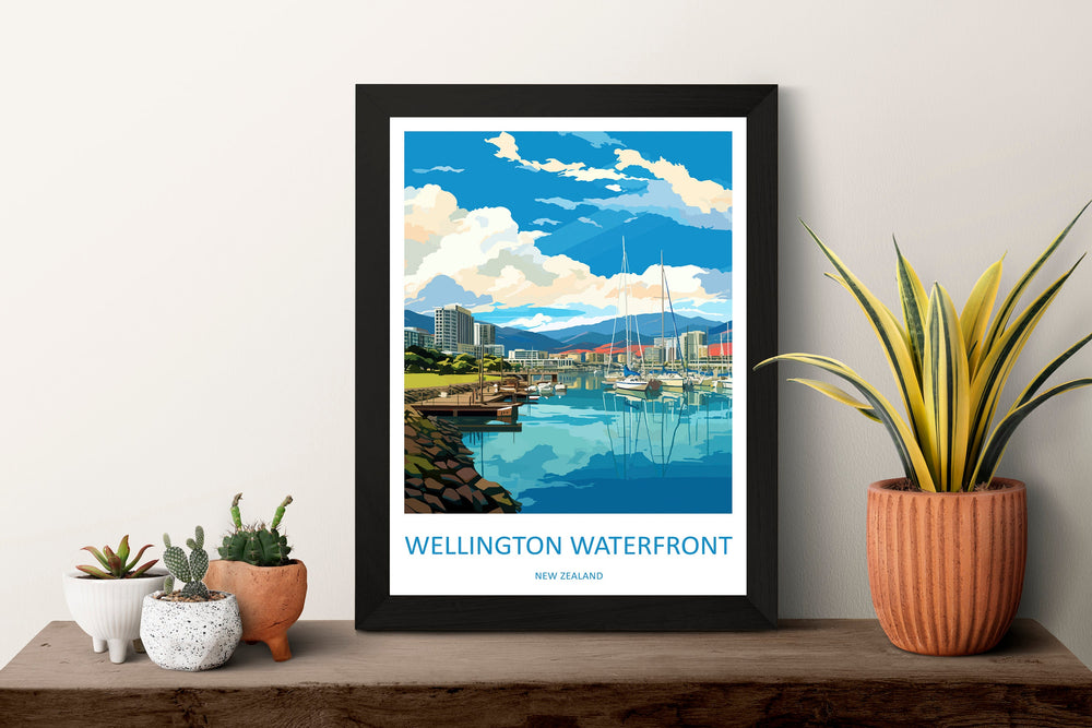 Wellington Waterfront Travel Print Wall Art Wellington Waterfront Wall Hanging Home Décor Wellington Waterfront Gift Art Lovers New Zealand