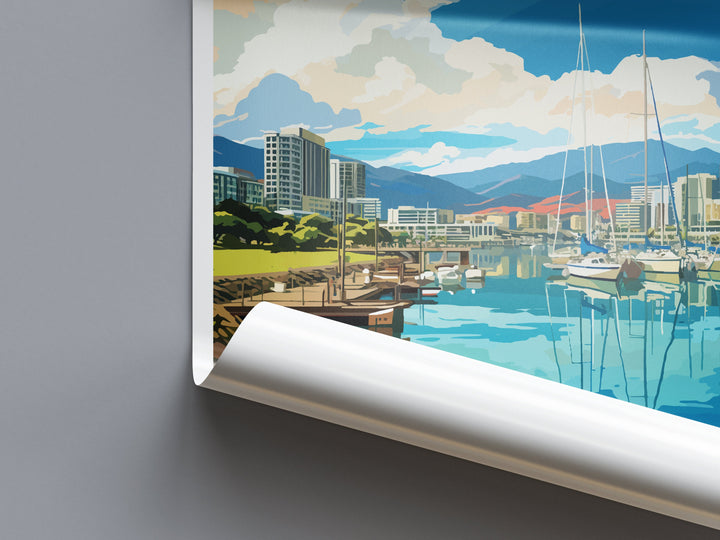Wellington Waterfront Travel Print Wall Art Wellington Waterfront Wall Hanging Home Décor Wellington Waterfront Gift Art Lovers New Zealand