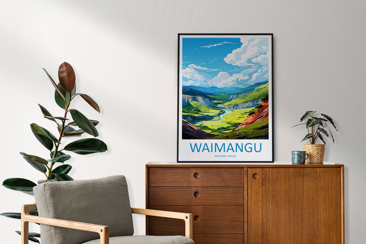 Waimangu Volcanic Valley Travel Print Wall Art Waimangu Wall Hanging Home Décor Waimangu Gift Art Lovers New Zealand Art Lover Gift