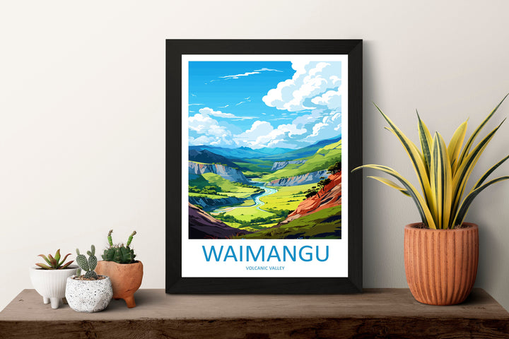Waimangu Volcanic Valley Travel Print Wall Art Waimangu Wall Hanging Home Décor Waimangu Gift Art Lovers New Zealand Art Lover Gift
