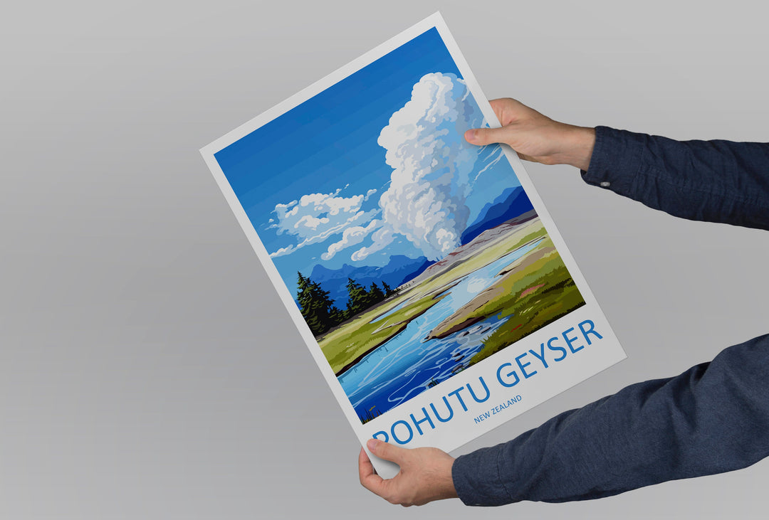 Pohutu Geyser Travel Print Wall Art Pohutu Geyser Wall Hanging Home Décor Rotorua Gift Art Lovers New Zealand Art Lover Gift Pohutu Geyser