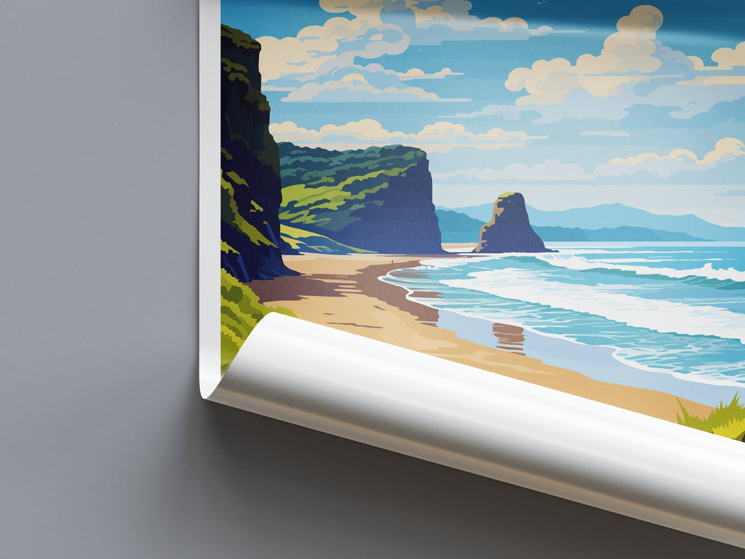 Piha Beach Travel Print Wall Art Piha Beach Wall Hanging Home Décor Piha Beach Gift Art Lovers New Zealand Art Lover Gift Piha Beach Gift