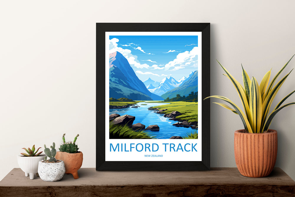 Milford Track Travel Print Wall Art Milford Track Wall Hanging Home Décor Milford Track Gift Art Lovers New Zealand Art Lover Gift