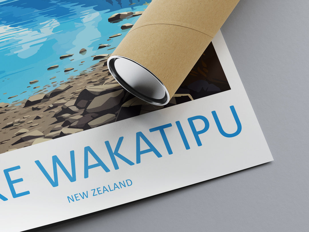 Lake Wakatipu Travel Print Wall Art Lake Wakatipu Wall Hanging Home Décor Lake Wakatipu Gift Art Lovers New Zealand Art Lover Gift