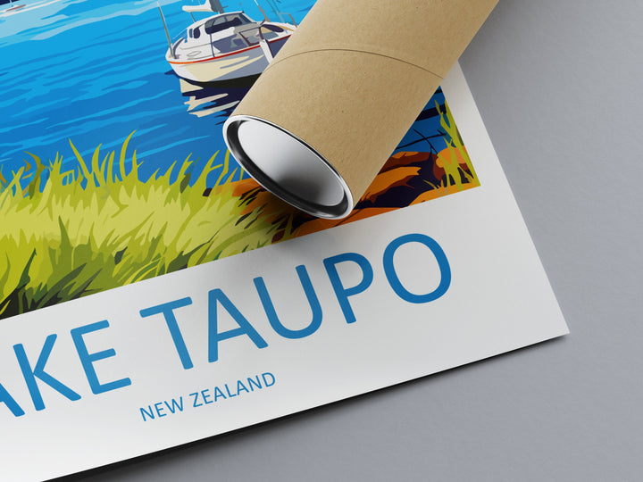 Lake Taupo Travel Print Wall Art Lake Taupo Wall Hanging Home Décor Lake Taupo Gift Art Lovers New Zealand Art Lover Gift Lake Taupo Art