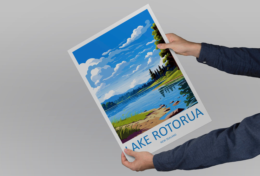 Lake Rotorua Travel Print Wall Art Lake Rotorua Wall Hanging Home Décor Lake Rotorua Gift Art Lovers New Zealand Art Lover Gift Lake Rotorua