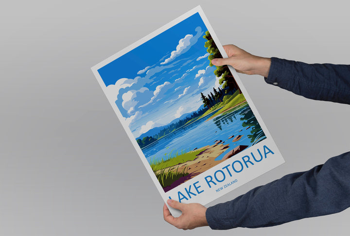 Lake Rotorua Travel Print Wall Art Lake Rotorua Wall Hanging Home Décor Lake Rotorua Gift Art Lovers New Zealand Art Lover Gift Lake Rotorua