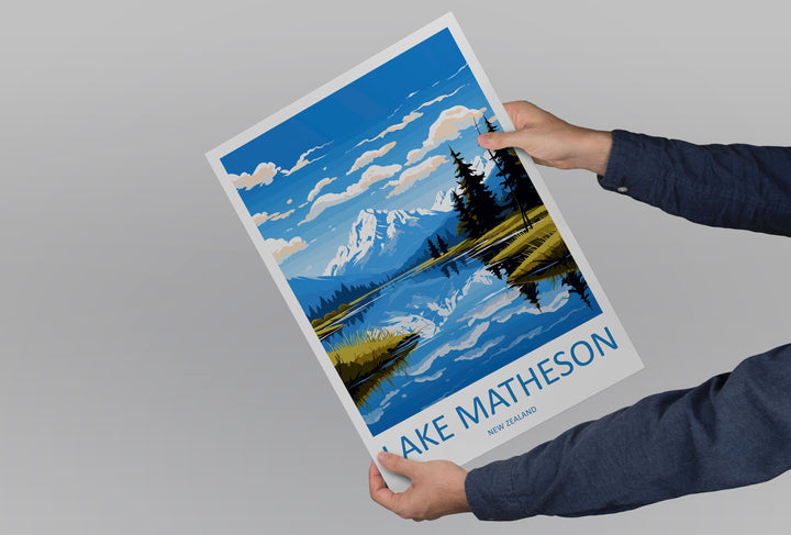 Lake Matheson Travel Print Wall Art Lake Matheson Wall Hanging Home Décor Lake Matheson Gift Art Lovers New Zealand Art Lover Gift